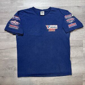 Vintage Y2K Team Valvoline Pro-V Racing T-Shirt Blue Size Large Sleeve Hits